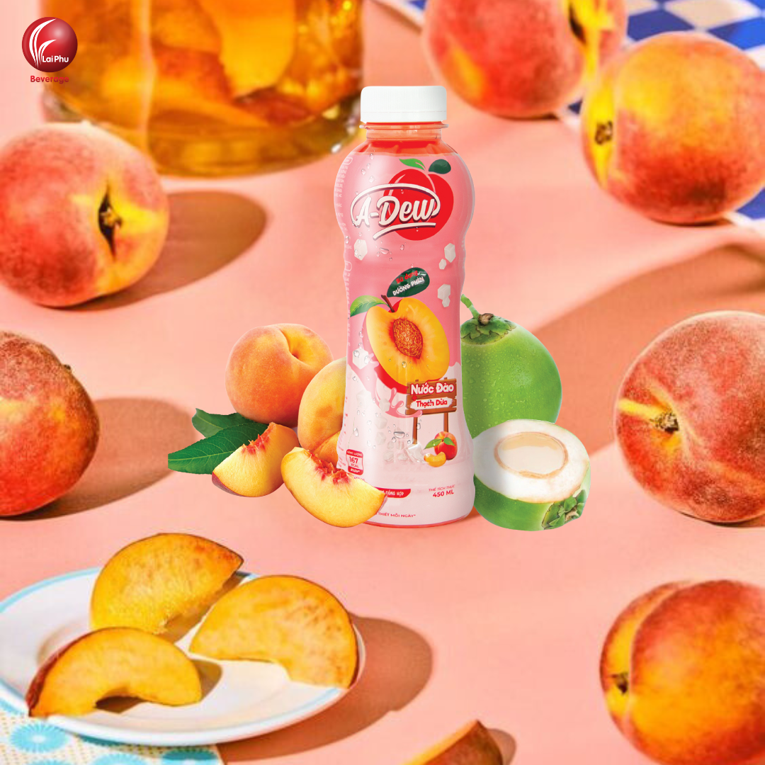 Nước Đào Thạch Dừa A Dew Chai 450ml - Thùng 24 Chai