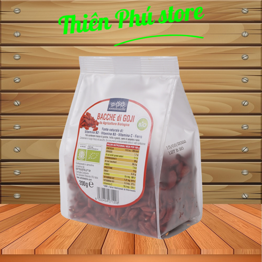 Kỷ Tử Hữu Cơ 200g Sottolestelle Organic Goji Berries