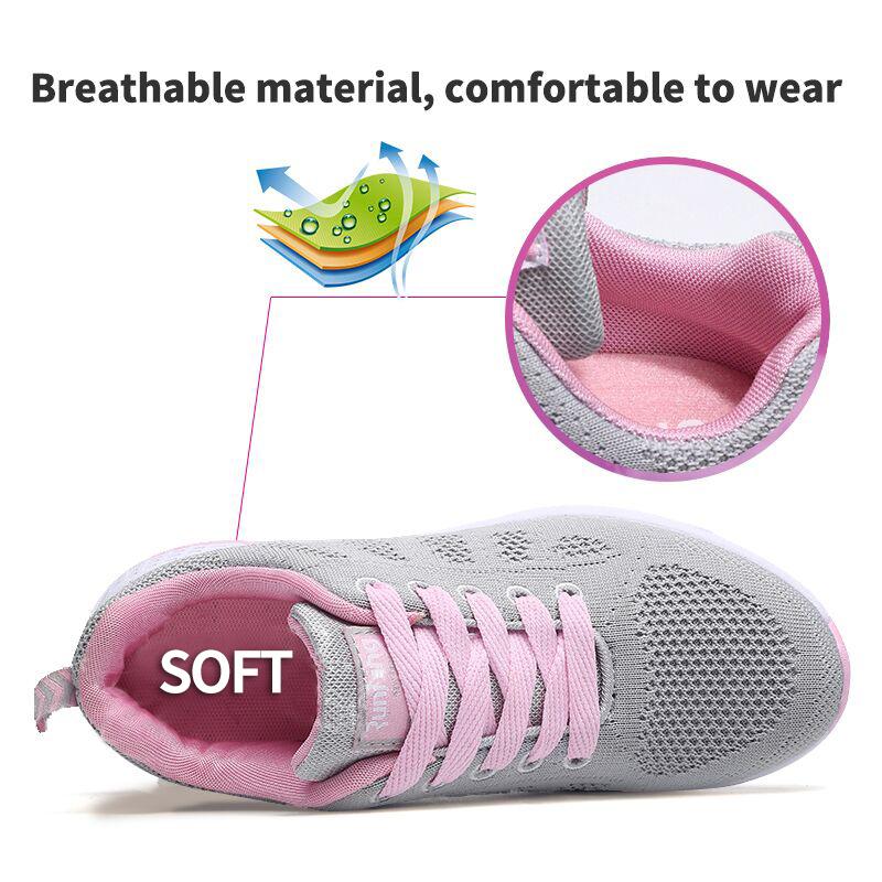 Giày nữ tennis thời trang Tenis Feminino ren-up White Sport Shoes Color: Black Tenis shoes Shoe Size: 8