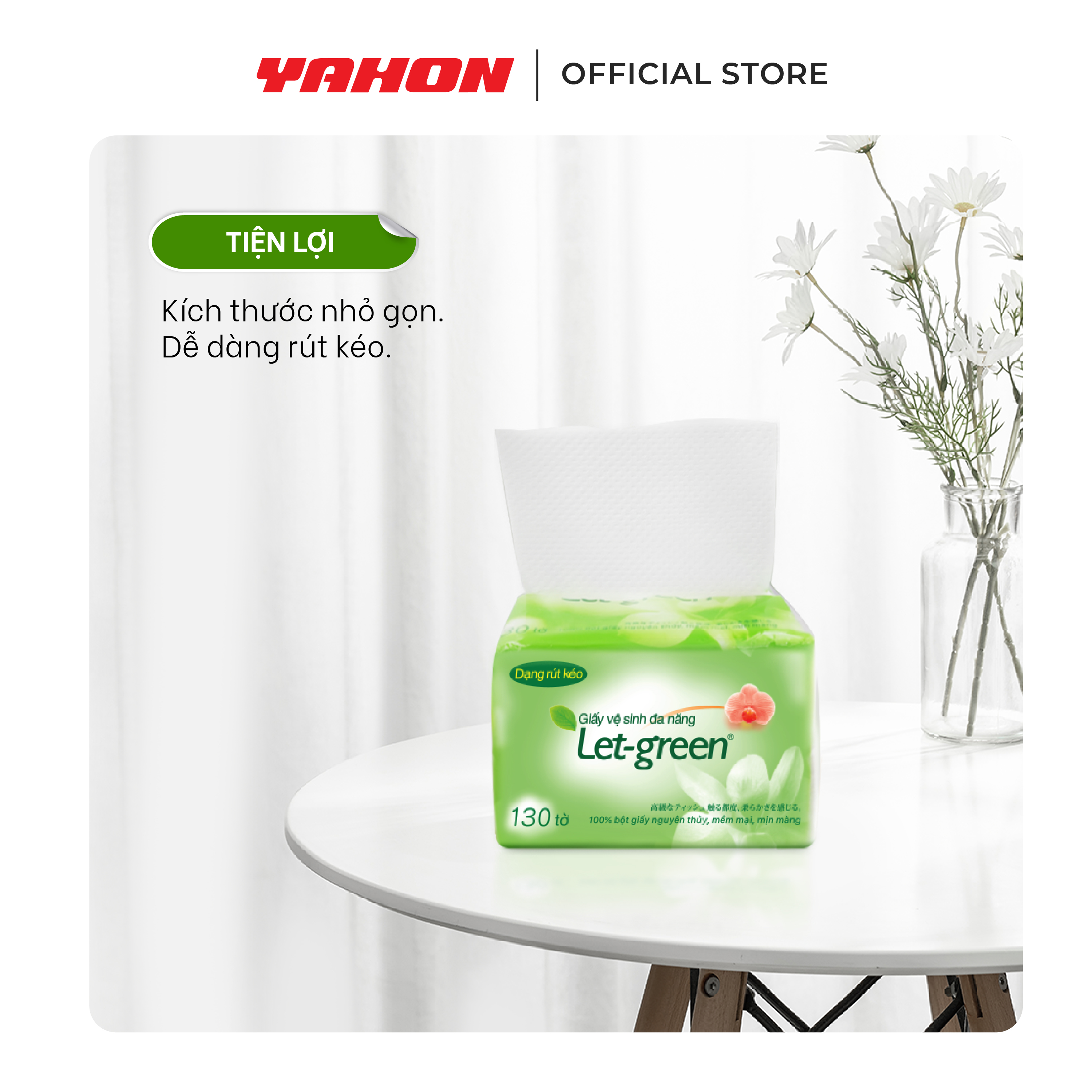 Combo Bao Khăn Giấy Vệ Sinh Đa Năng LET-GREEN 10*21cm, 130 Tờ/Bao