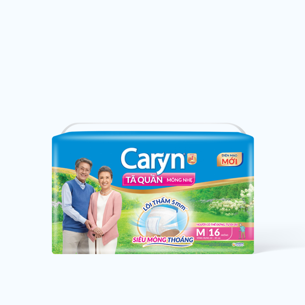 Tã quần mỏng nhẹ size M cho người lớn Caryn (16 miếng/gói)