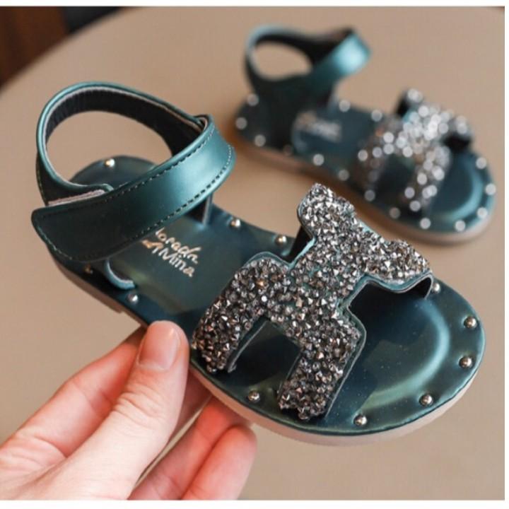 Sandal bé gái đính đá chữ H 20779