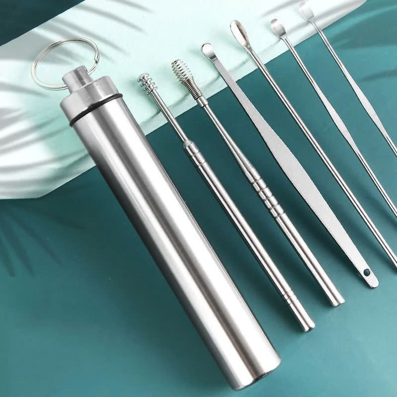 Bộ lấy ráy tai đa năng 6 món Cao cấp bằng thép không rỉ
