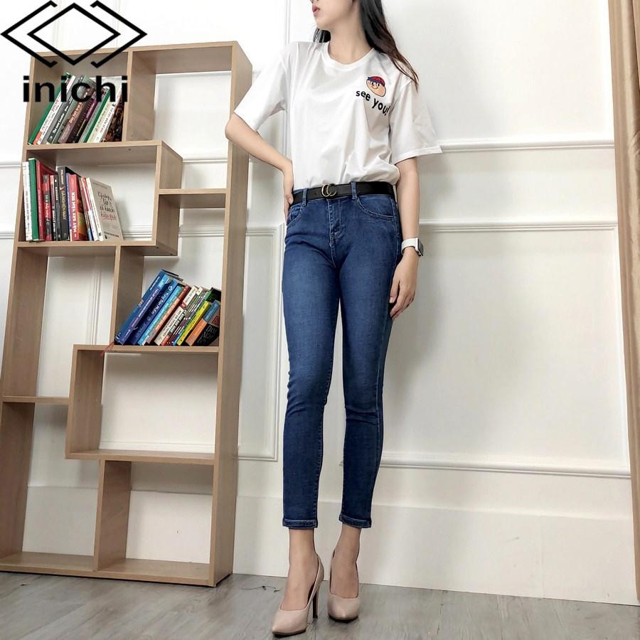 Quần jean nữ INICHI Q706 dáng skinny ôm chất co dãn dài 9 tấc xịn xò tôn dáng