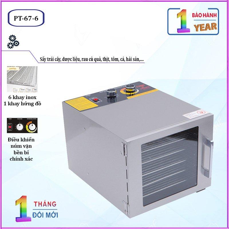 Máy sấy thực phẩm và hoa quả 6 khay FD-06 - Sấy khô, sấy dẻo trái cây, rau củ quả, thịt, cá, tôm khô,....-Bảo hành điện tử 12 tháng