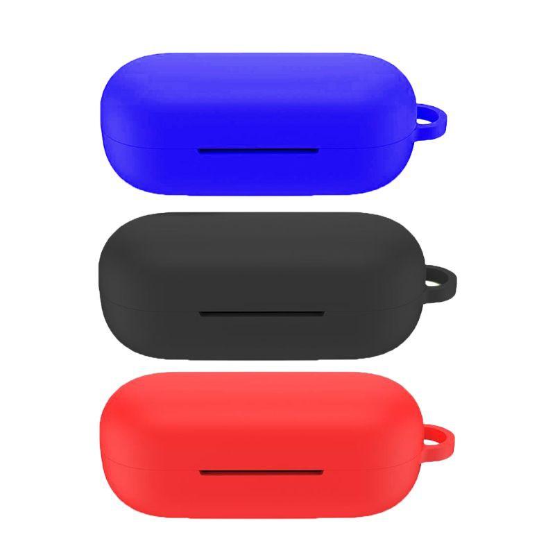 H.S.V✺Anti-Slip Silicone Case Protective Cover with Carabiner for Honor FlyPods 3