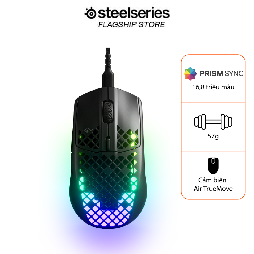 Chuột game Steelseries Aerox 3 RGB có dây & không dây