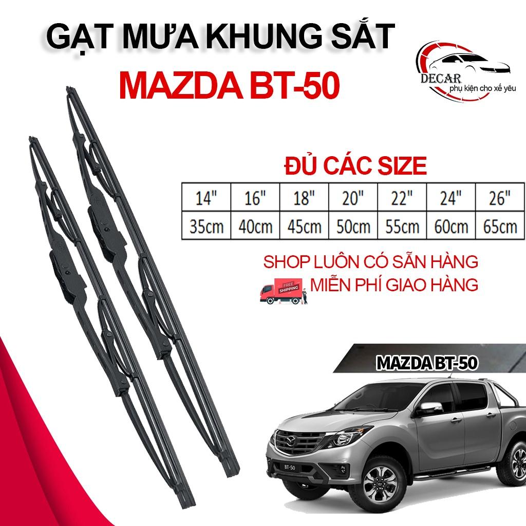 1 Cặp cần gạt mưa khung xương lưỡi silicon, thanh gạt nước kính xe oto bán tải Mazda BT50