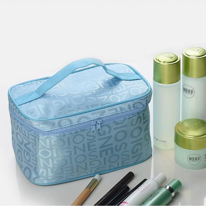 Túi đựng mỹ phẩm ngăn to để đồ trang điểm makeup SOIGNE du lịch đa năng vải Oxford chống thấm nước cao cấp