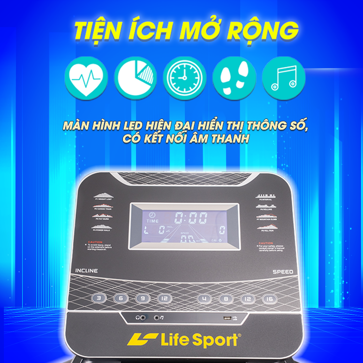 Máy Chạy Bộ Cao Cấp Lifesport LS-16