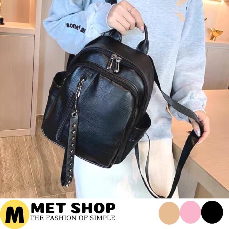 Túi trơn UNISEX da mềm cao cấp, Balo đi học thời trang chống nước Ulzzang, Balo du lịch đựng laptop lớn YYD