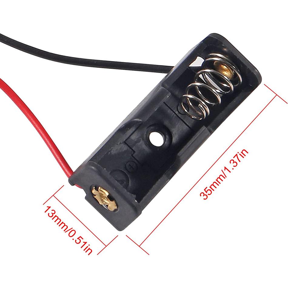20 cái Giá đỡ pin A23 Giá đỡ pin 23A có dây dẫn Giá đỡ pin 12V Vỏ kẹp lò xo Vỏ nhựa màu đen Màu sắc: 20 cái