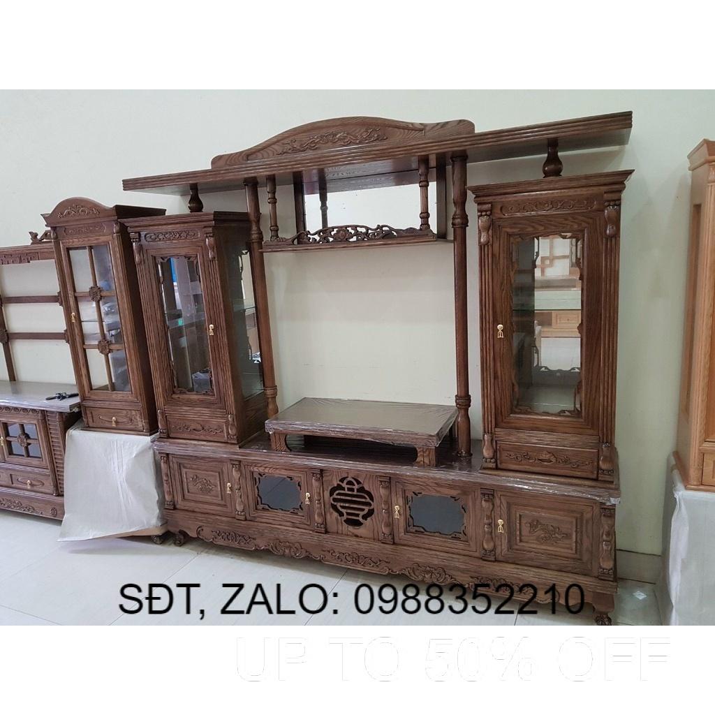 Kệ tivi gỗ sồi đen