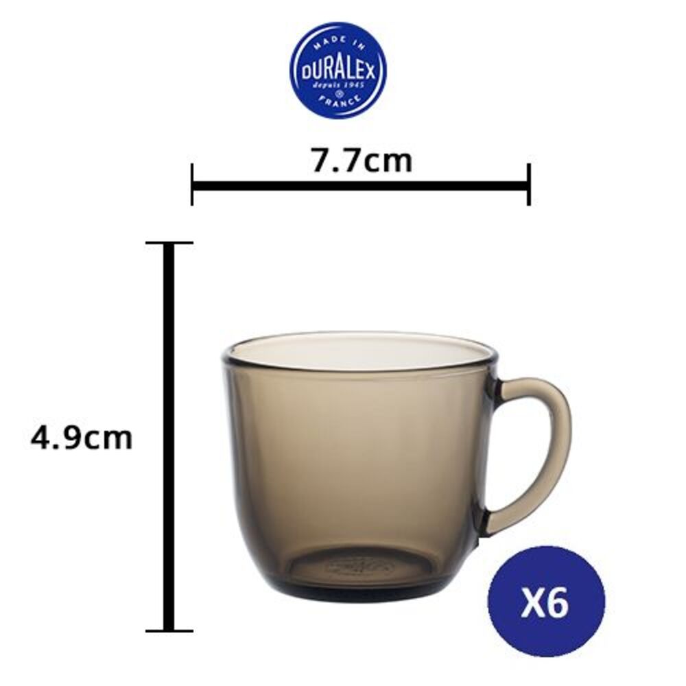 Bộ 6 tách D4014C Duralex - Lys Nâu khói Creole 220ml Thủy tinh cường lực cao cấp Pháp