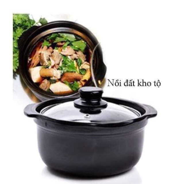 Nồi Đất Sứ Tráng Men Cao Cấp Đun Nấu Đa Nắng, Kho Thịt, Kho Cá, Nấu Lẩu Đa Dạng Kích Cỡ - Hàng Loại 1 - Chính Hãng