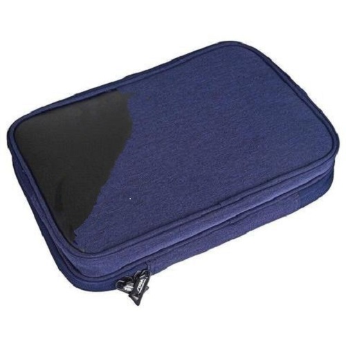 Bao Vợt Bóng Bàn Vuông Loại Vải Cao Cấp - Màu Xanh/ Xám Đậm - Để Được Nhiều Phụ Kiện - Đa Tiện Lợi