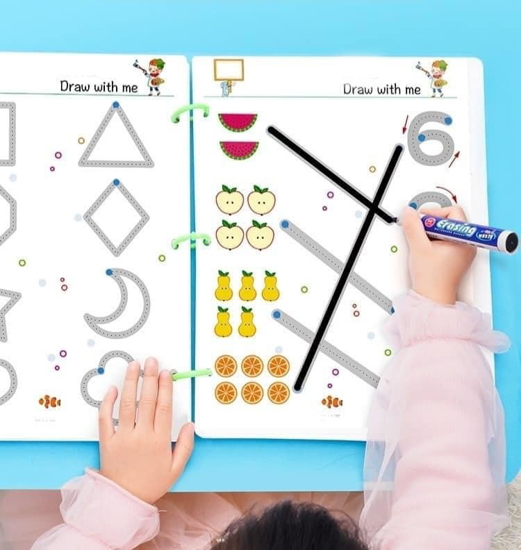 Quyển Dot to Dot Sử dụng lại tiết kiệm - Nối Chấm luyện giáo dục sớm cho bé Xóa được