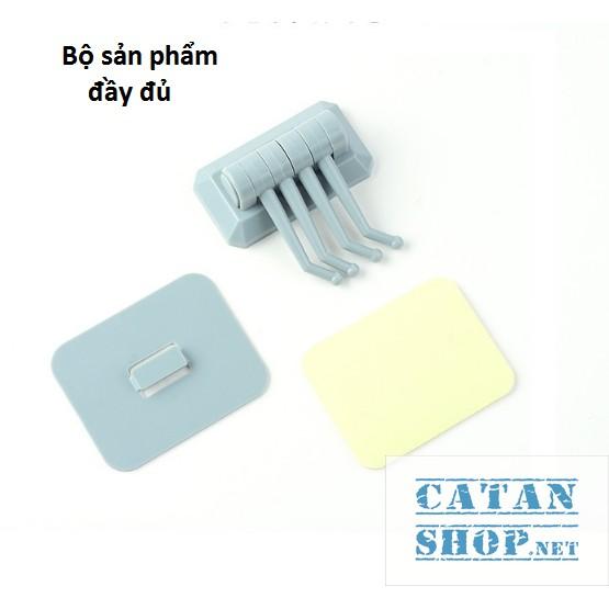 Combo 4 Móc treo chìa khóa dán tường, tủ quần áo, nhà bếp có 4 móc chịu lực xoay 180 GD172