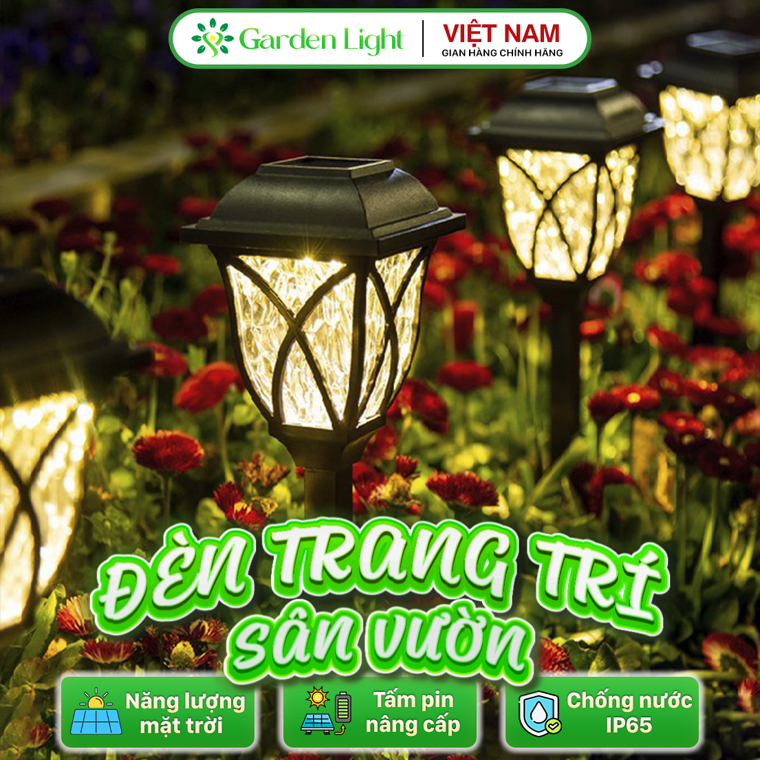 Đèn Trang Trí Năng Lượng Mặt Trời Cắm Đất, Trang Trí Quán Ăn, Quán Cà Phê, Nơi Công Cộng - DA3031