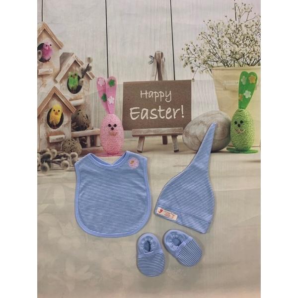 Bộ 3 món mũ yếm và giày cho bé sơ sinh Mitu hàng cao cấp