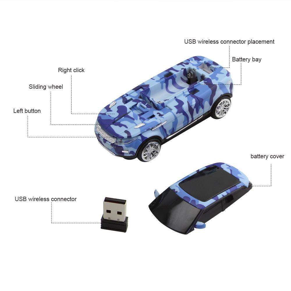 Chuột Quang Không Dây Hình Xe Hơi 3D Với Đầu Nhận Usb 2.4Ghz Hỗ Trợ Chơi Game Trên Máy Tính/Laptop