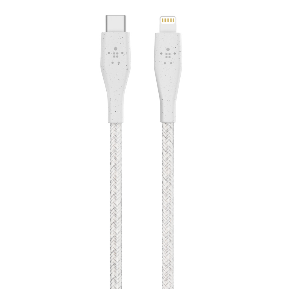 Cáp sạc USB Type C to Lightning Belkin Duratek Plus + strap da, chứng chỉ MFi vĩnh viễn, 1.2m, sạc nhanh PD, cáp cao cấp siêu bền - Hàng chính hãng