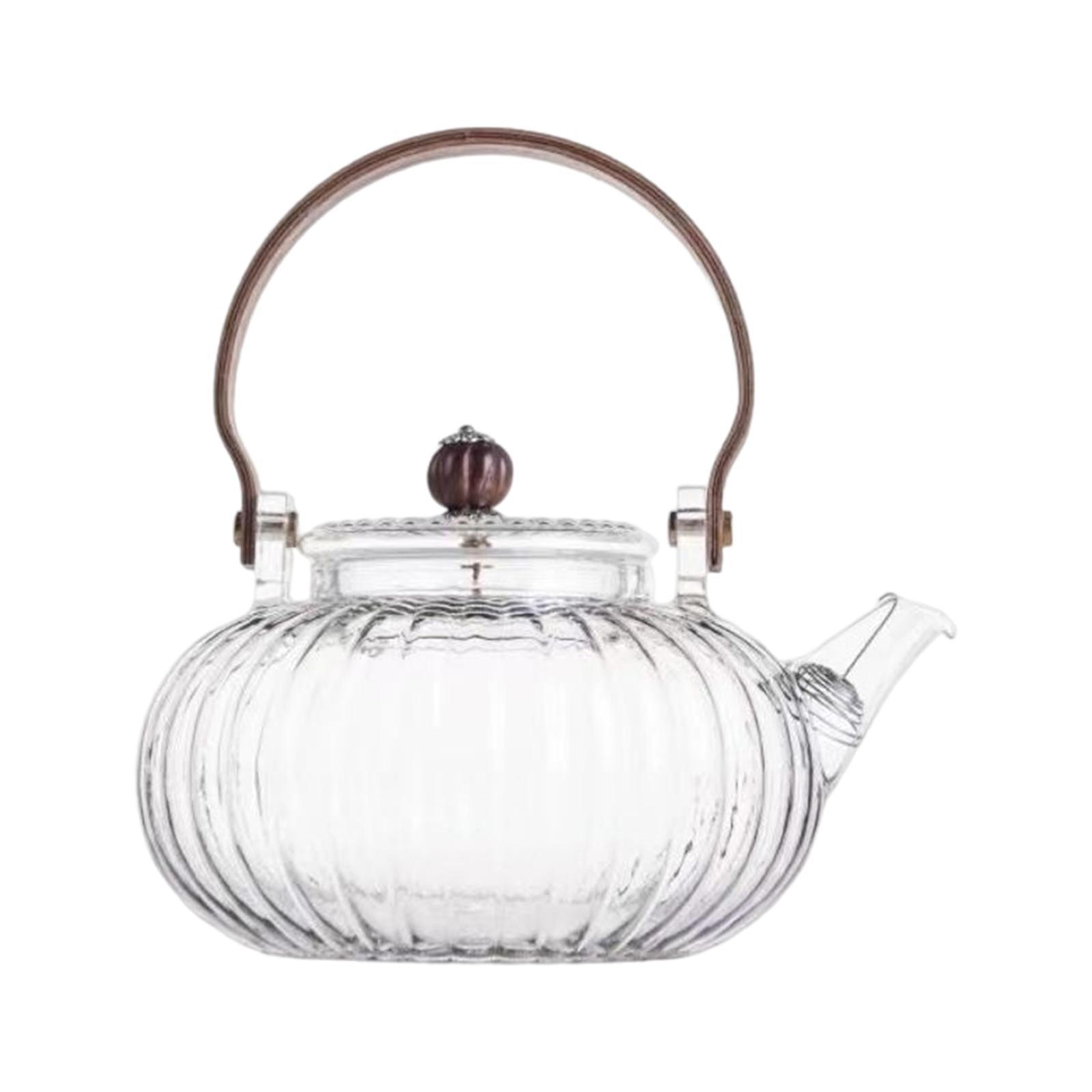 Clear Glass Teapot 750ml Hand Blowing Borosilicate Tea Kettle Tea Pot