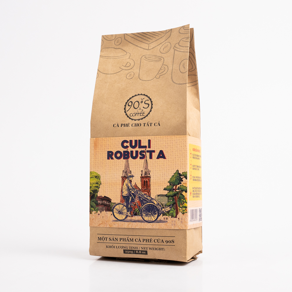 Cà Phê Culi Robusta Rang Xay Nguyên Chất - Dạng Bột - 90S Coffee Vietnam - 100% Cà Phê Sạch Cao Cấp