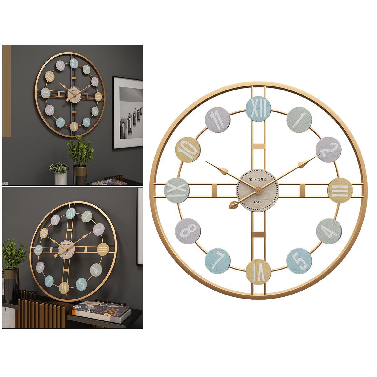 Metal Wall Clock Hanging Mute Clock Industrial Silent Wall Clock
