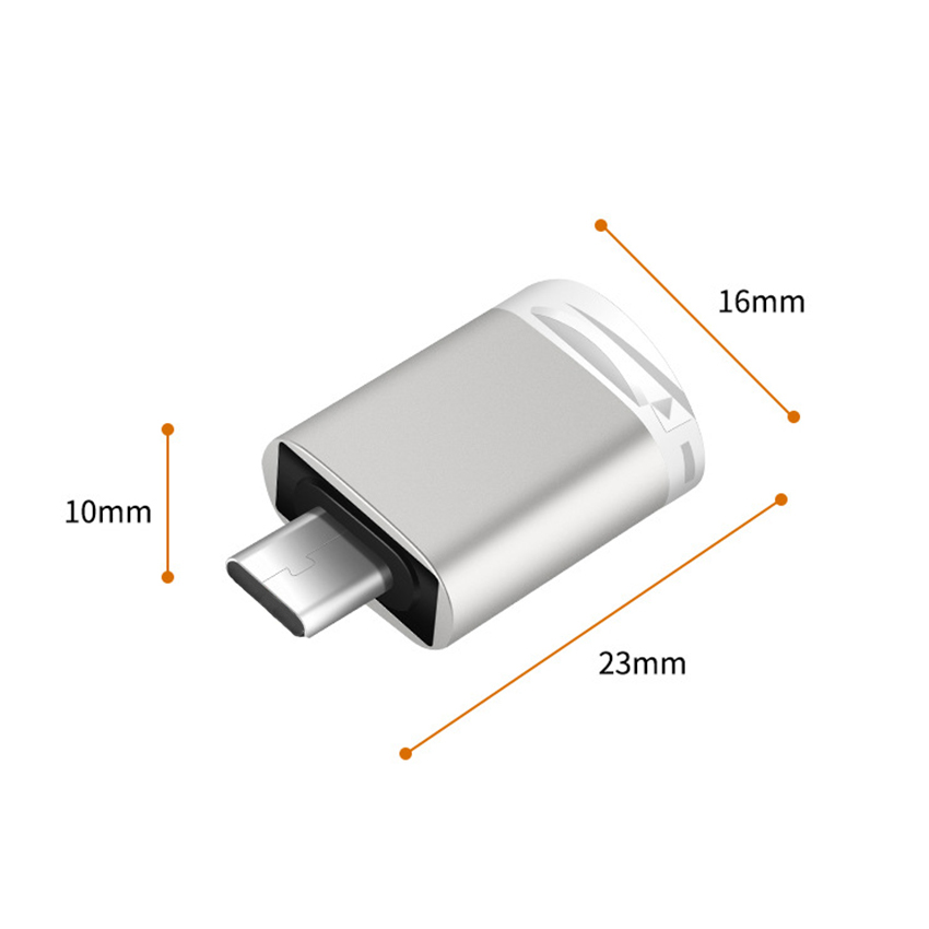 Đầu đọc thẻ nhớ micro SD dành cho điện thoại, thiết bị sử dụng cổng TYPE-C chất liệu hợp kim sơn tĩnh điện cao cấp, có đèn báo truyền tải dữ liệu