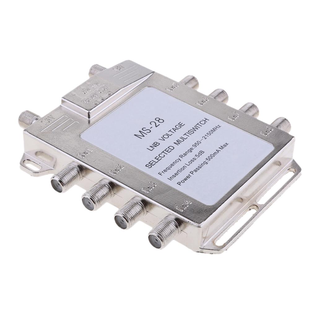 Satellite Switch Max 8 Output Multi Video Path Multi Switch JS-MS28 Silver