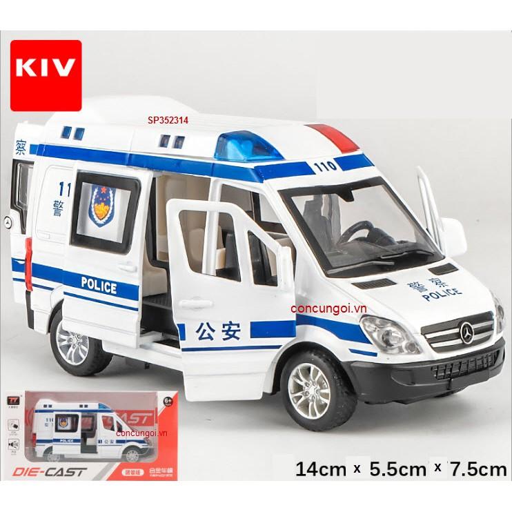 Đồ chơi xe sắt pin trớn Ambulance 120, Police 110 âm thanh, đèn, mở cửa, 8909 - SP352314