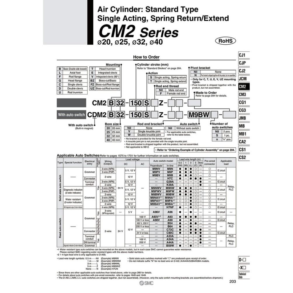 Xylanh SMC CDM2B32-300Z .