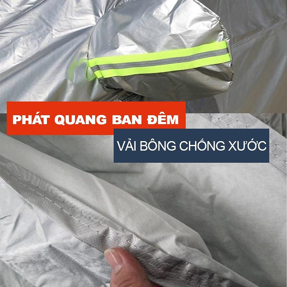 Bạt Trùm Xe Ô Tô 4 Chỗ Cao Cấp Phù Hợp Với Tất Cả Loại Xe Che Mưa Che Nắng, Hàng Chất Lượng Cao, Chất Vải Bạt Chống Thấm Nước, Có Phản Quang Ban Đêm, Có Dây Kéo Mở Cửa Tiện Lợi