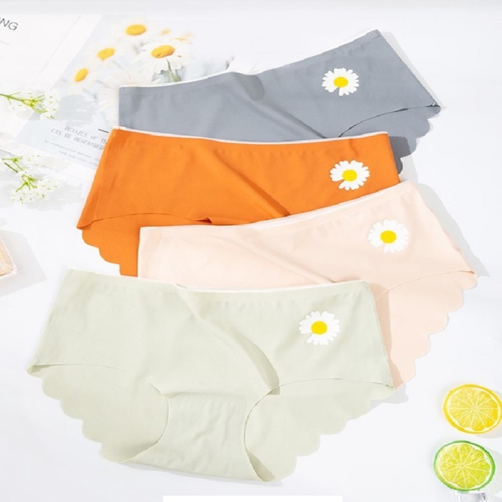 Combo 3 quần lót đúc xu viền lượn sóng hoa cúc