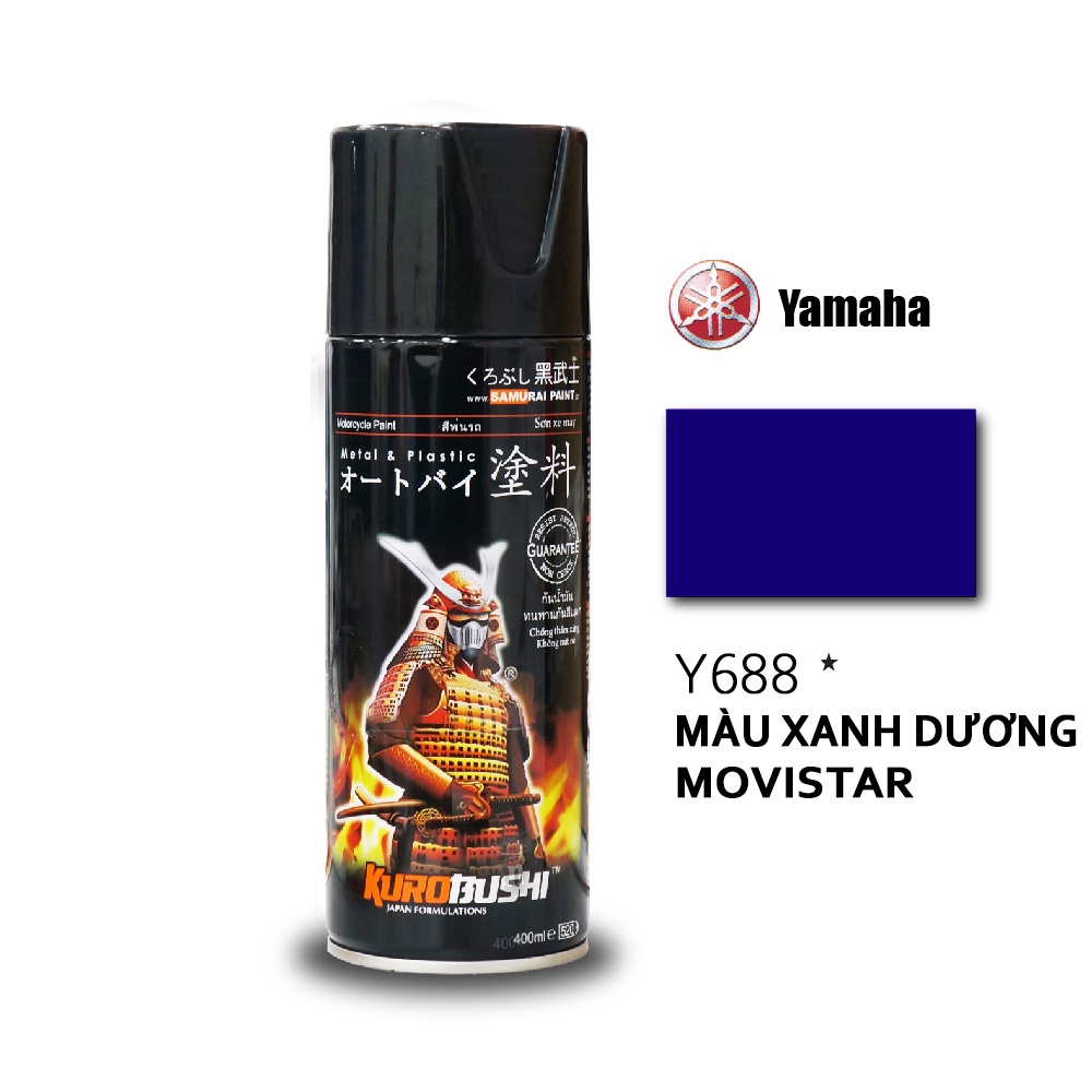 Sơn xịt Samurai Kurobushi - MÀU XANH DƯƠNG MOVISTAR  Y688 (400ml)