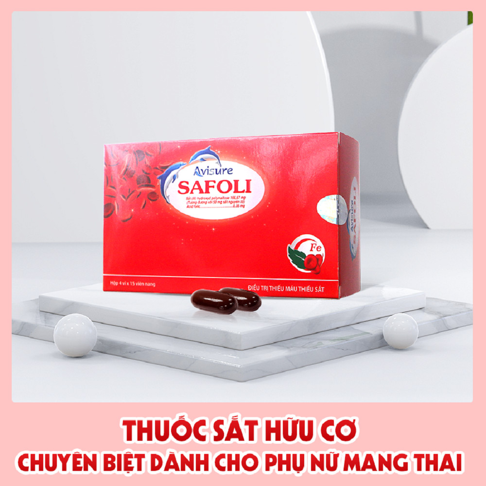 Sắt cho bà bầu Avisure Safoli hộp 60 viên nang mềm