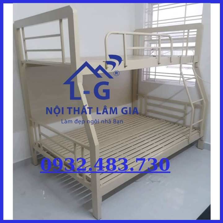 Giường sắt 2 tầng hộp 48 cao cấp trẻ em bền - đẹp