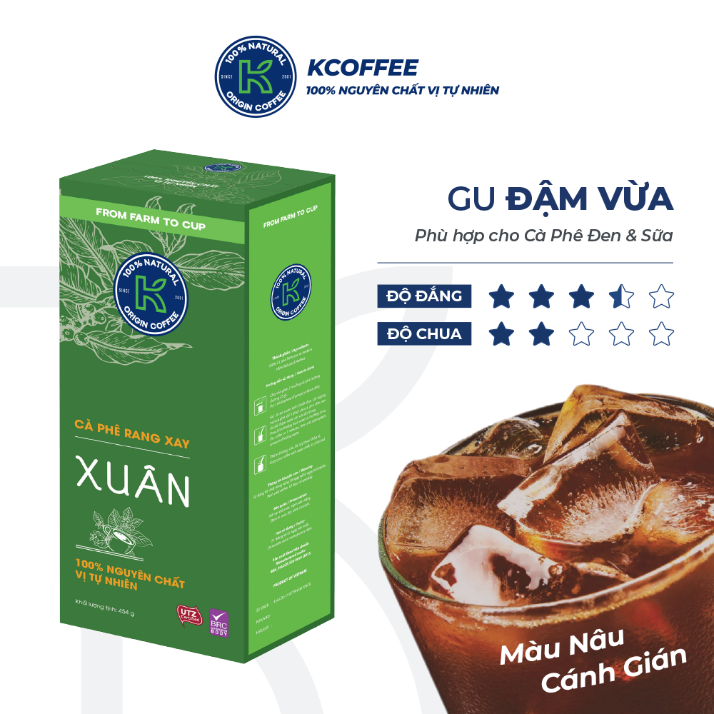 Combo 2 Hộp Cà Phê Rang Xay Xuất Khẩu K Xuân Thương Hiệu K Coffee
