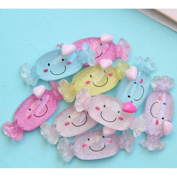 *HN* Charm kẹo nhỏ trong suốt cho các bạn trang trí vỏ điện thoại, DIY