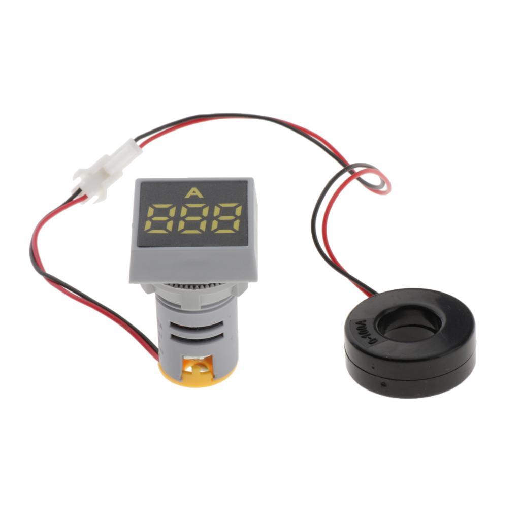 22mm AC 0-100A Ammeter Current Meter LED Digital Display Mini Square