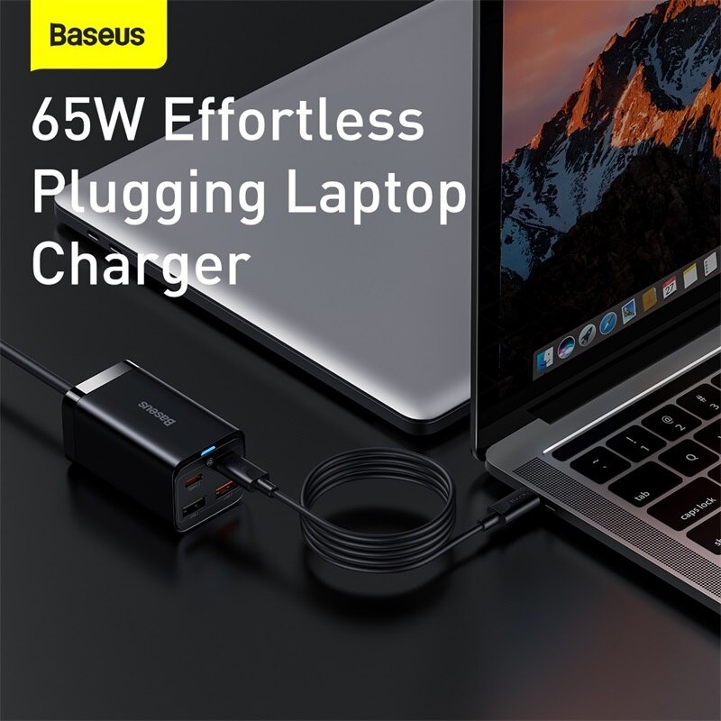 Bộ Sạc Nhanh Baseus 65W GaN3 Pro Desktop Fast Charger 4 in 1 (Hàng Chính Hãng)