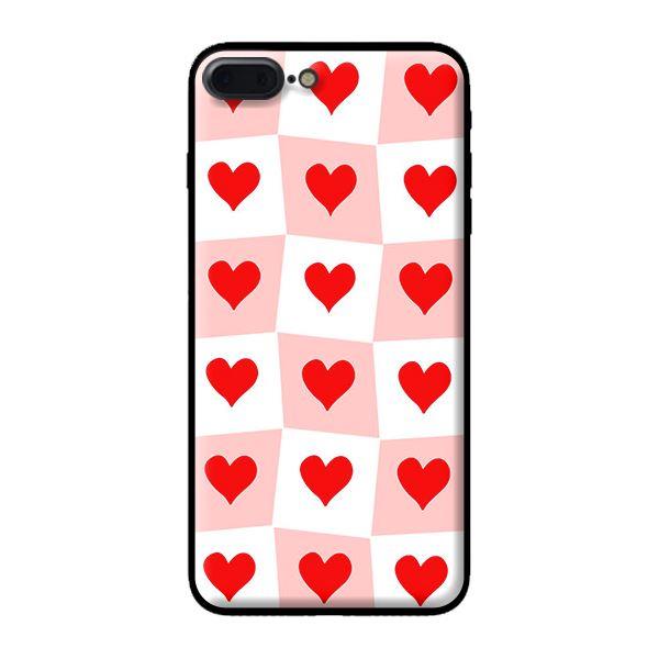 Ốp in cho iPhone 7 Plus Trái TIm Ô Vuông - Hàng chính hãng