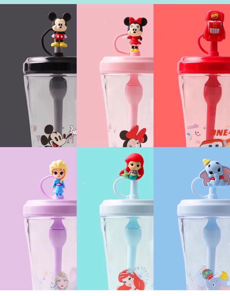 Ly ống hút có nắp kèm sticker 3D hình chuột Mickey siêu cưng cho bé trai - PDW20212-AD