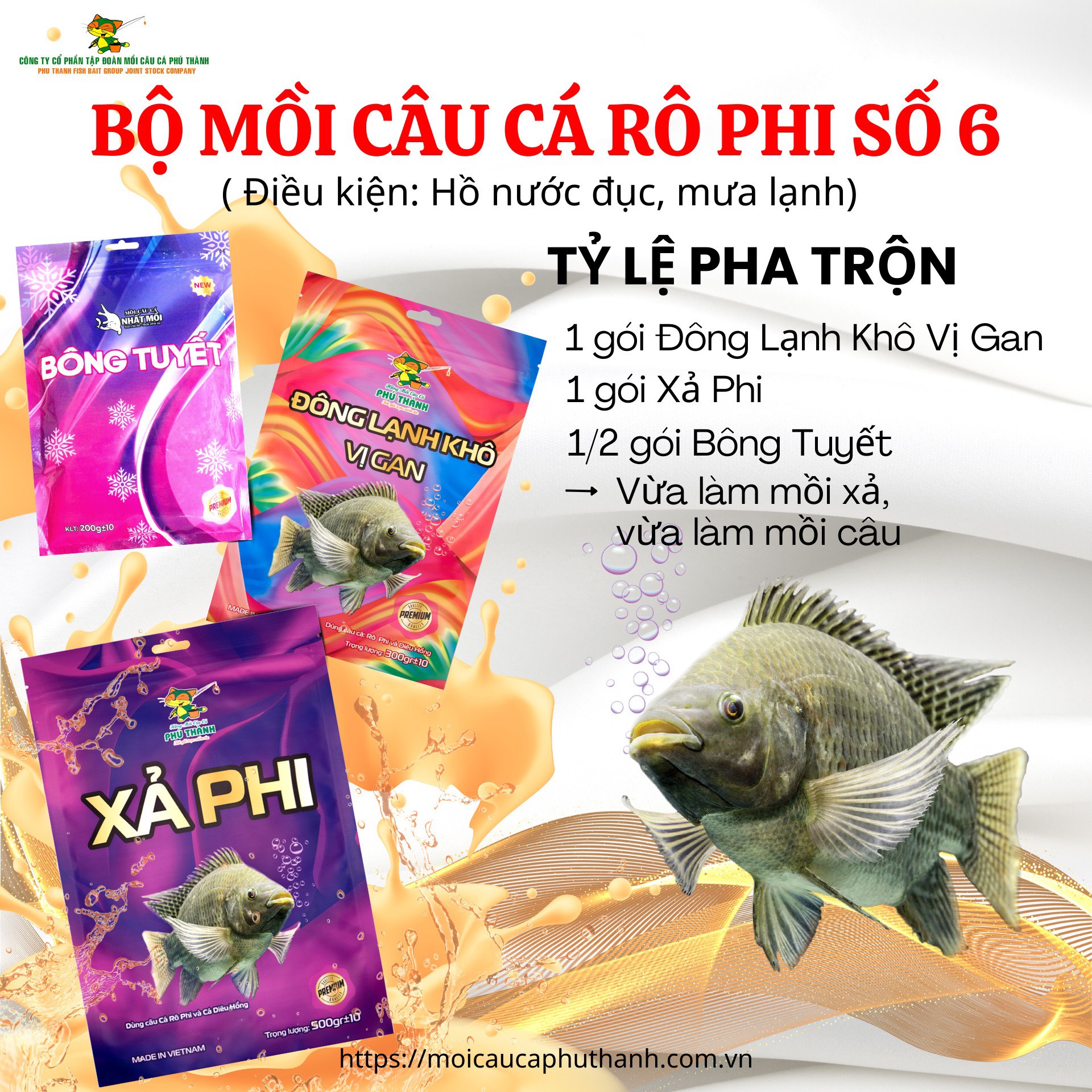 Bộ Mồi Câu Cá Rô Phi Số 6