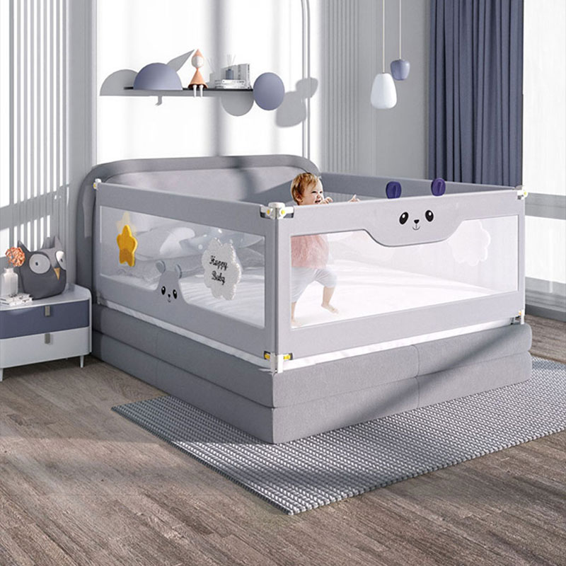Thanh chắn giường cho bé cao cấp KidAndMom BR02 cao tới 105cm, hạ được 1 góc, thiết kế chống kẹt, chống vấp ngã, 24 nắc điều chỉnh mẫu mới nhất trượt lên xuống