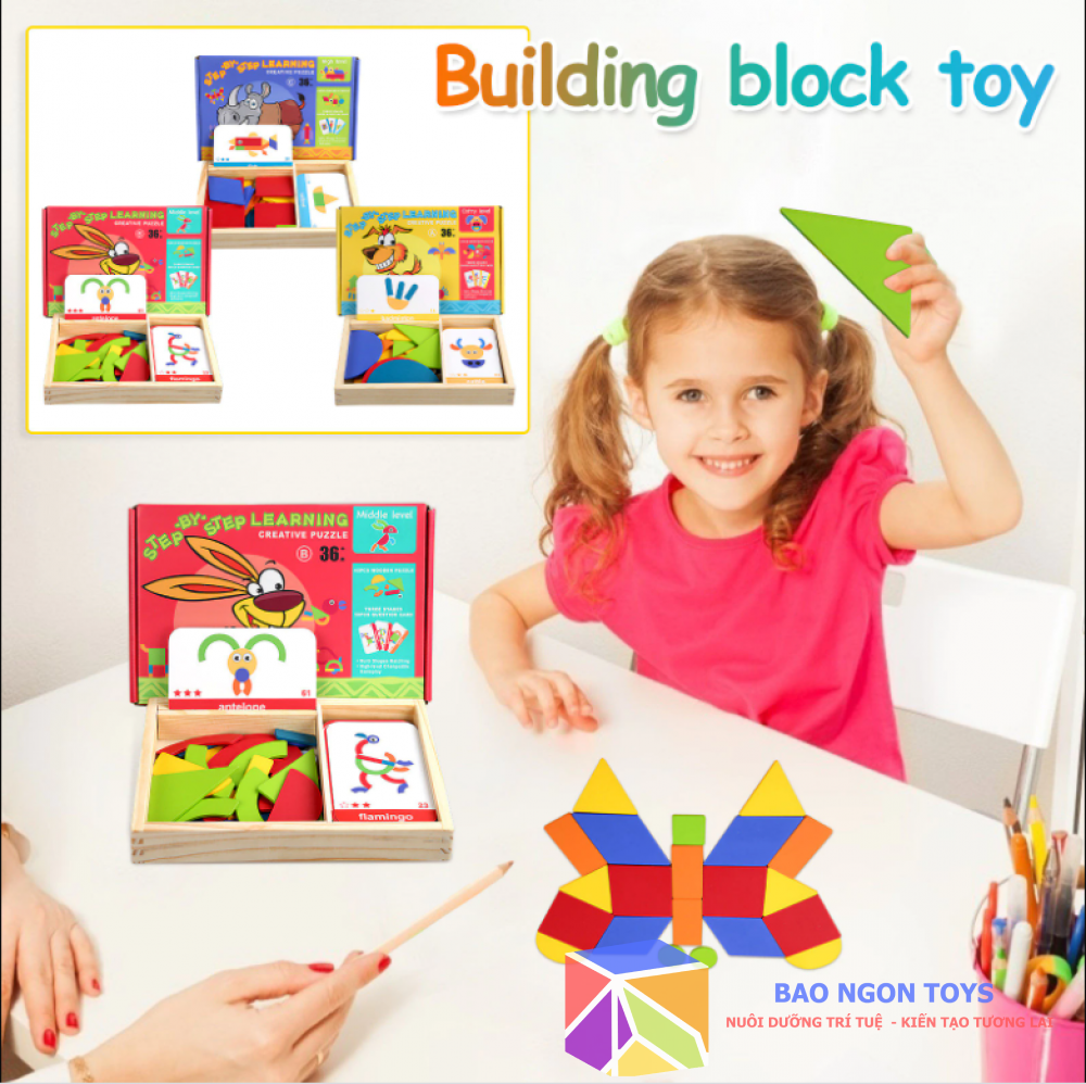 ĐỒ CHƠI XẾP HÌNH TANGRAM ĐỘNG VẬT GIÚP BÉ PHÁT TRIỂN TRÍ THÔNG MINH HÌNH HỌC - MONTESSORI GEOMETRY PUZZLE