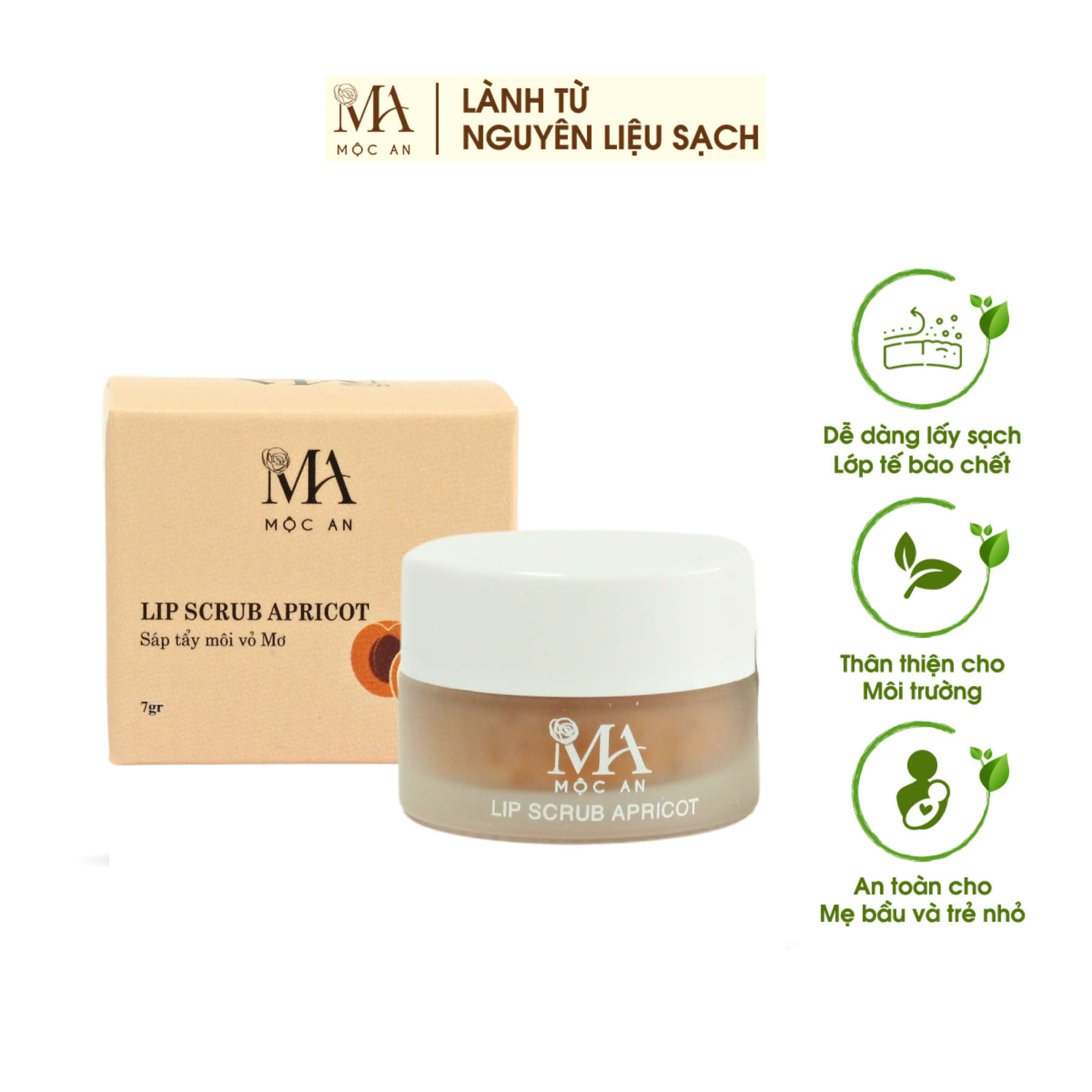 Tẩy Da Chết Môi - Mộc An - Mini