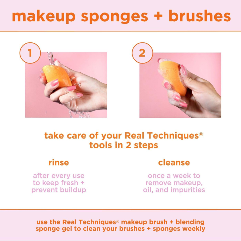 Set 2 mút trứng cam Real Techniques 2 miracle complexion sponge