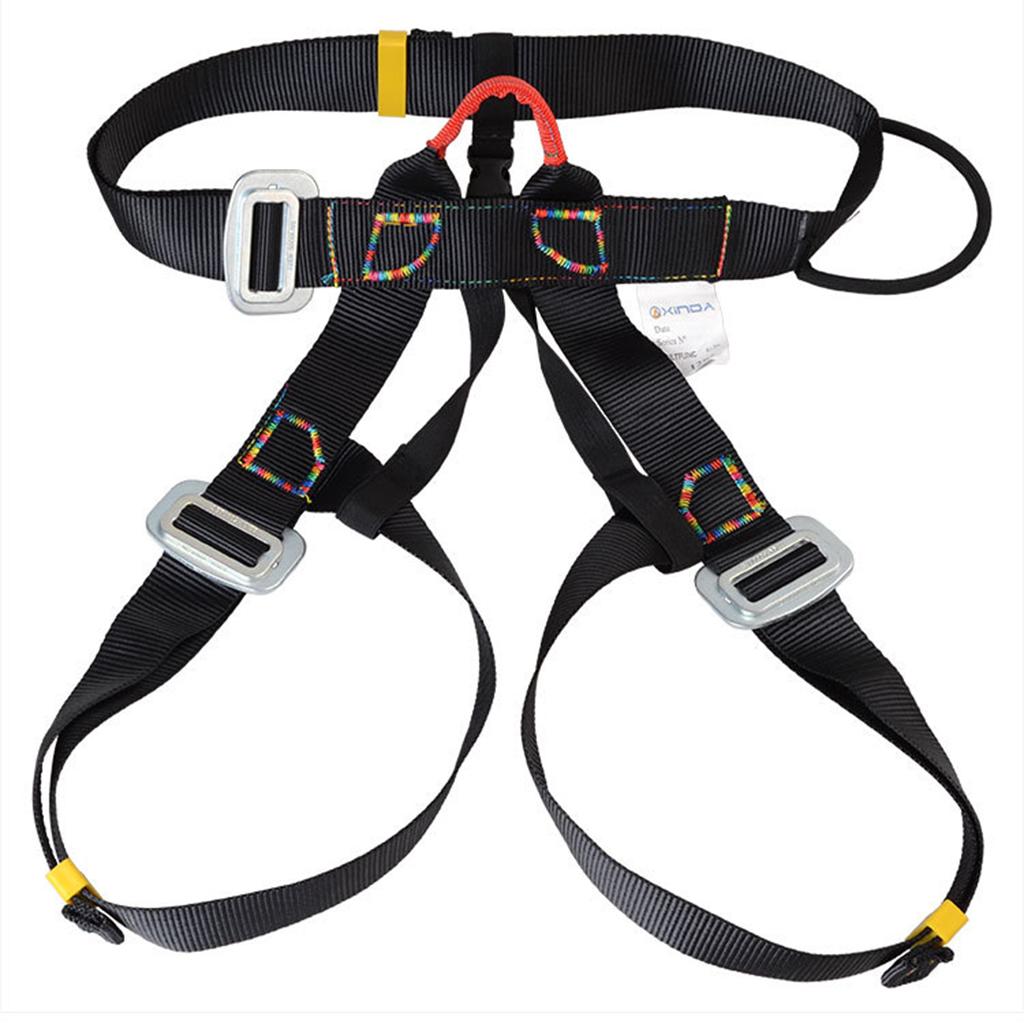 Half Body Outdoor Rappelling Climbing Harness Seat Safety Sitting Bust Belt Black
